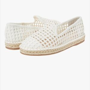 The Drop Women's Open Weave White Flat Espadrille Size 6 NWT, Euro Summer, Chic
